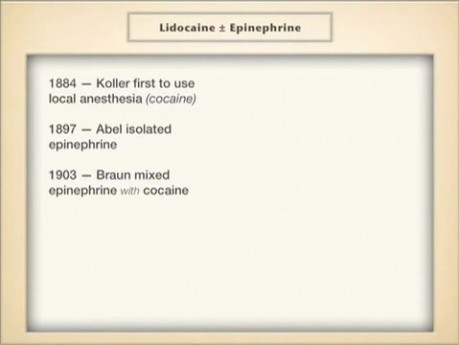 "Lumps and bumps" (changements nodulaires) et lidocaïne.