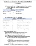Protocole de traitement d'une infection SARS-CoV-2 confirmée