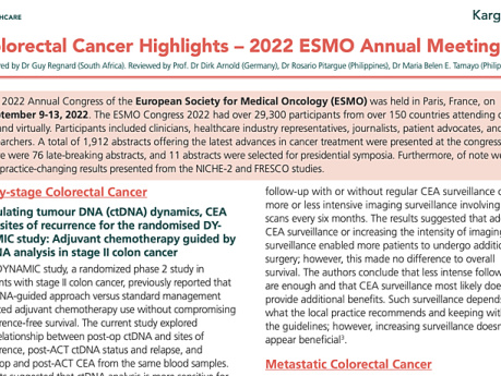 Faits saillants sur le cancer colorectal -  Congrès annuel de l'ESMO 2022