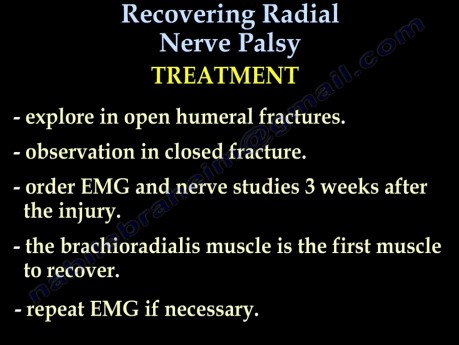 Paralysie du nerf radial - Traitement - Partie 2