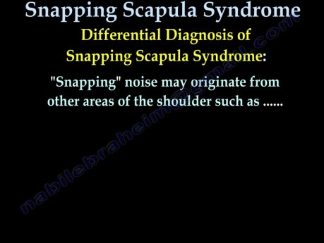 Syndrome de snapping scapula - scapula à ressaut
